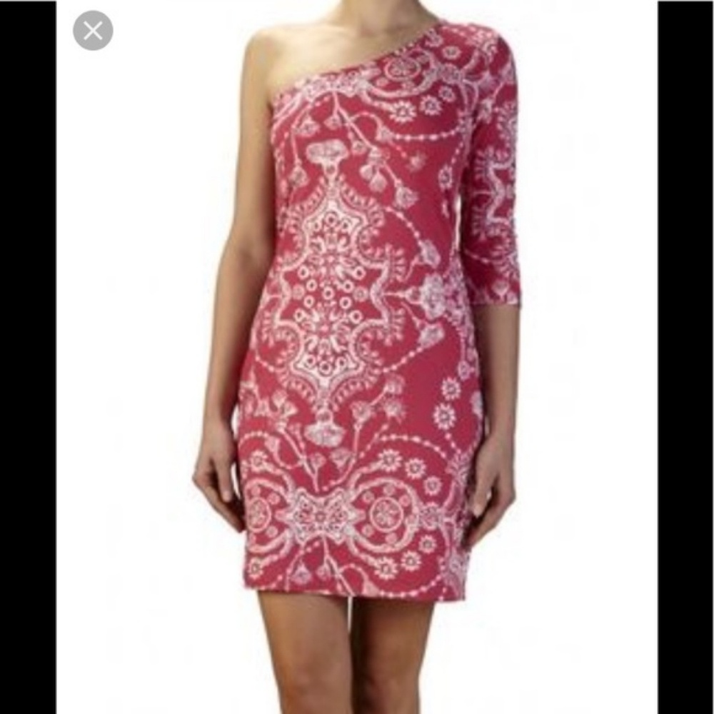Persifor pink one-shoulder bodycon minidress